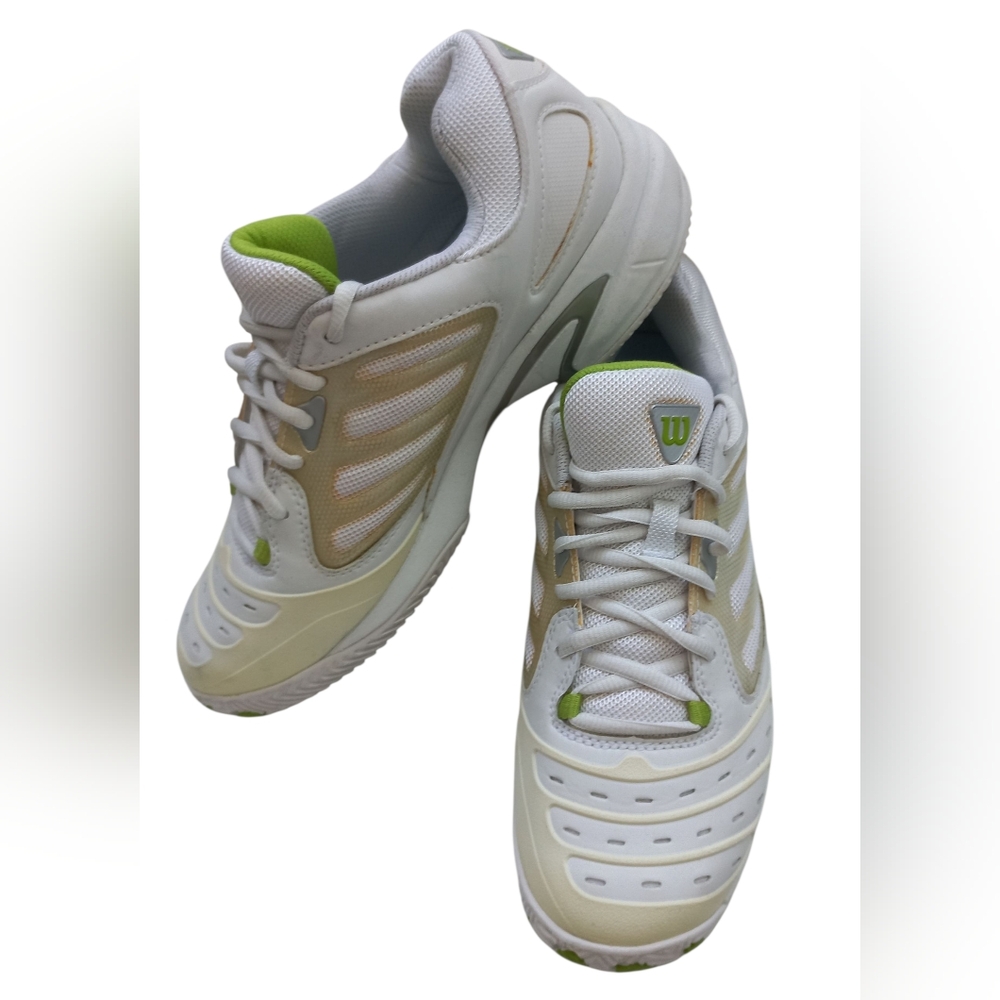 Wilson Unisex White/Green Athletic Shoes Size 8.5 US